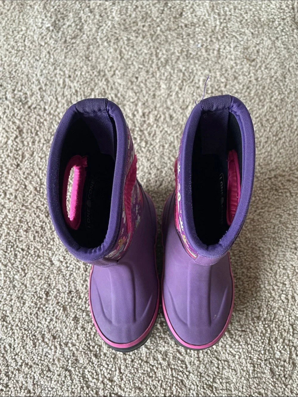 Lone Cone Kids Purple Fairy Rain & Snow Boots Girls 8 Rubber Insulated Outdoor